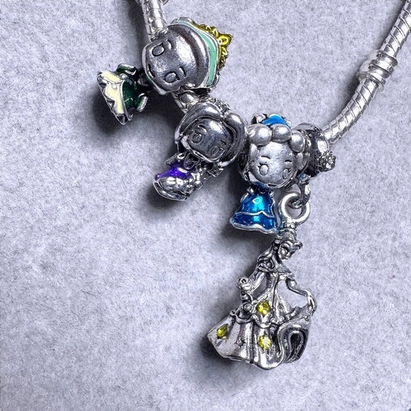 Disney Princess Silver Belle Cinderella Ariel Beauty and the Beast fits PANDORA - Picture 2 of 8